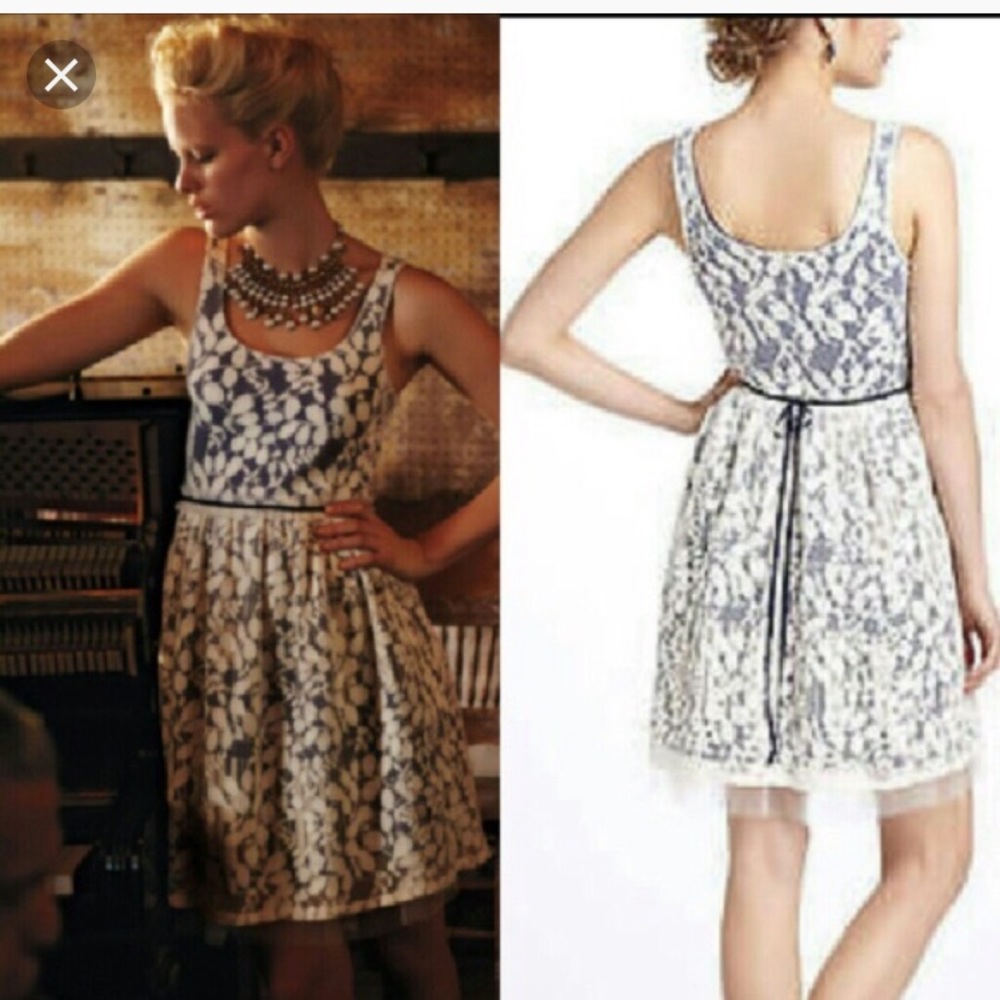 Anthropologie Weston wear blue and lace dress